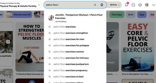 Pinterest search bar