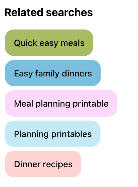related searches bar on Pinterest